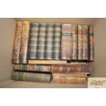 A collection of antiquarian leather bound books, t