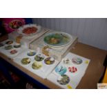 A quantity of miniature collectors plates and two