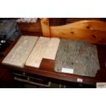 Four British Museum replica artefact plaques (mostly with description verso)