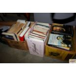 Three boxes of various books