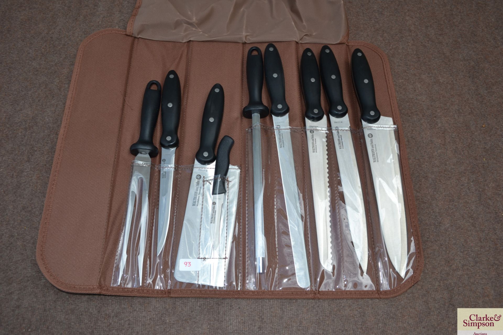 9 piece knife set in bag. V