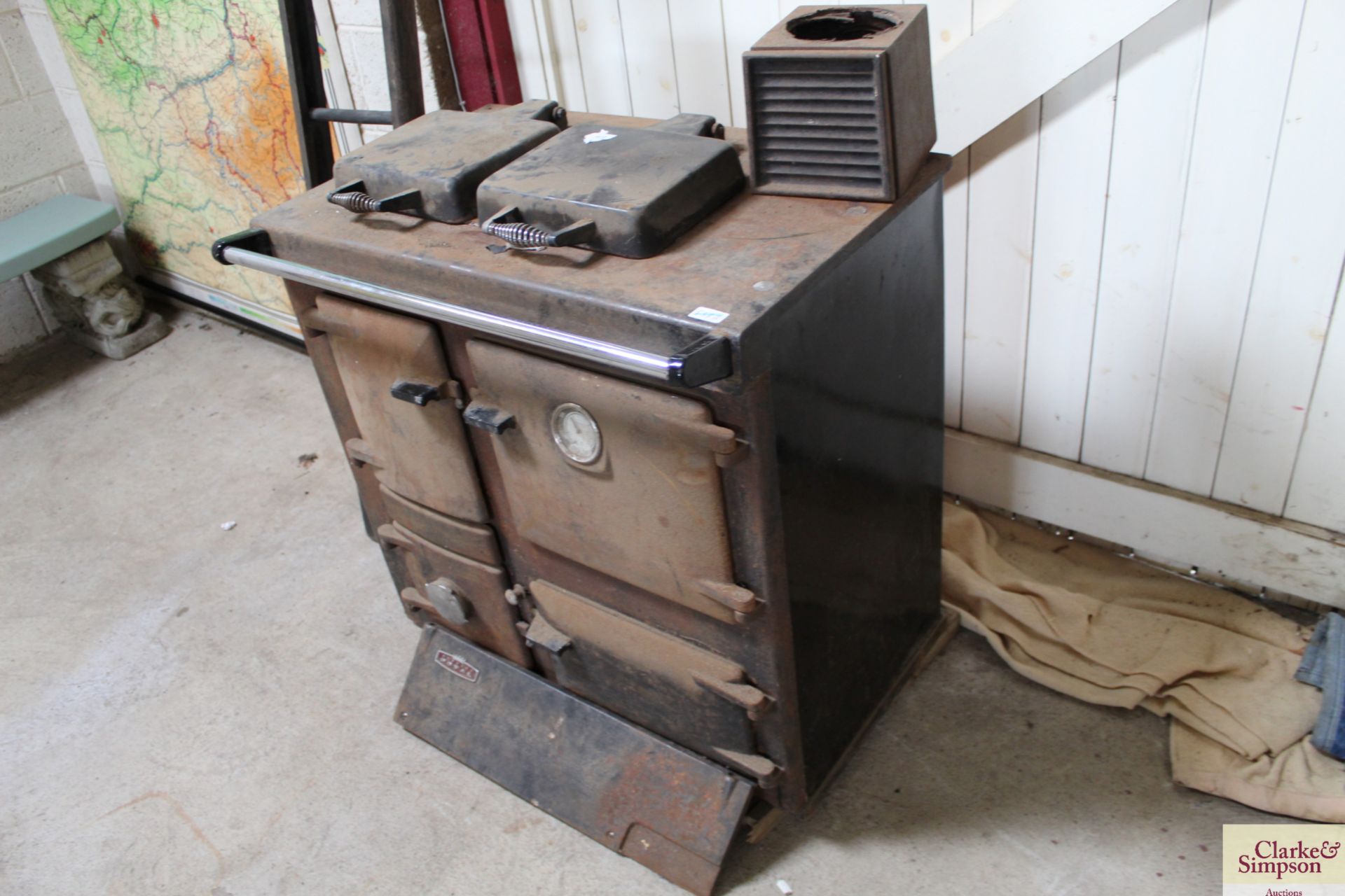 A Rayburn Royal solid fuel oven with back boiler -