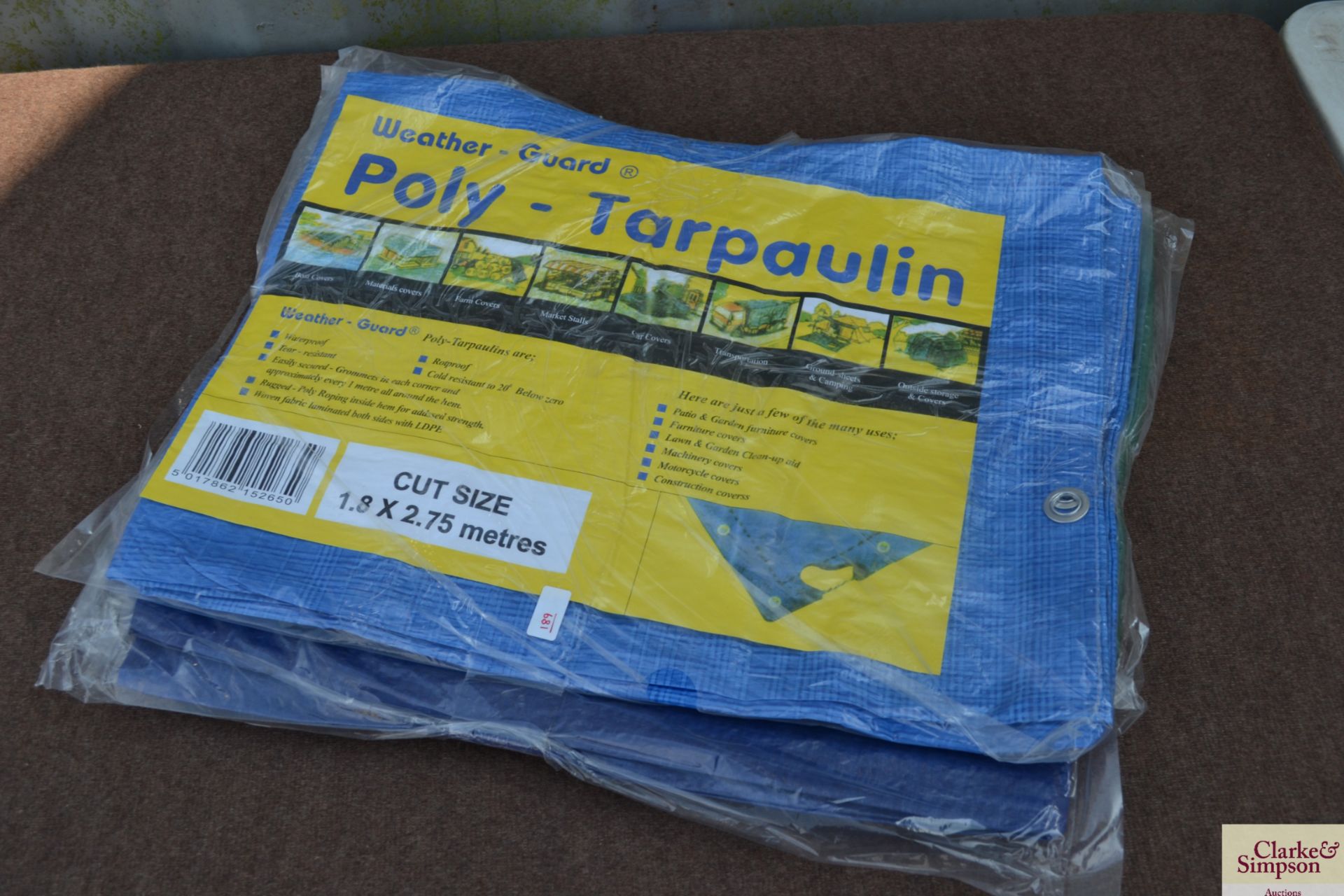 4 tarpaulins - various sizes. V