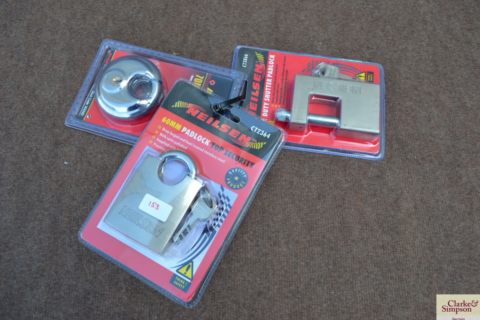 3x various security padlocks. V