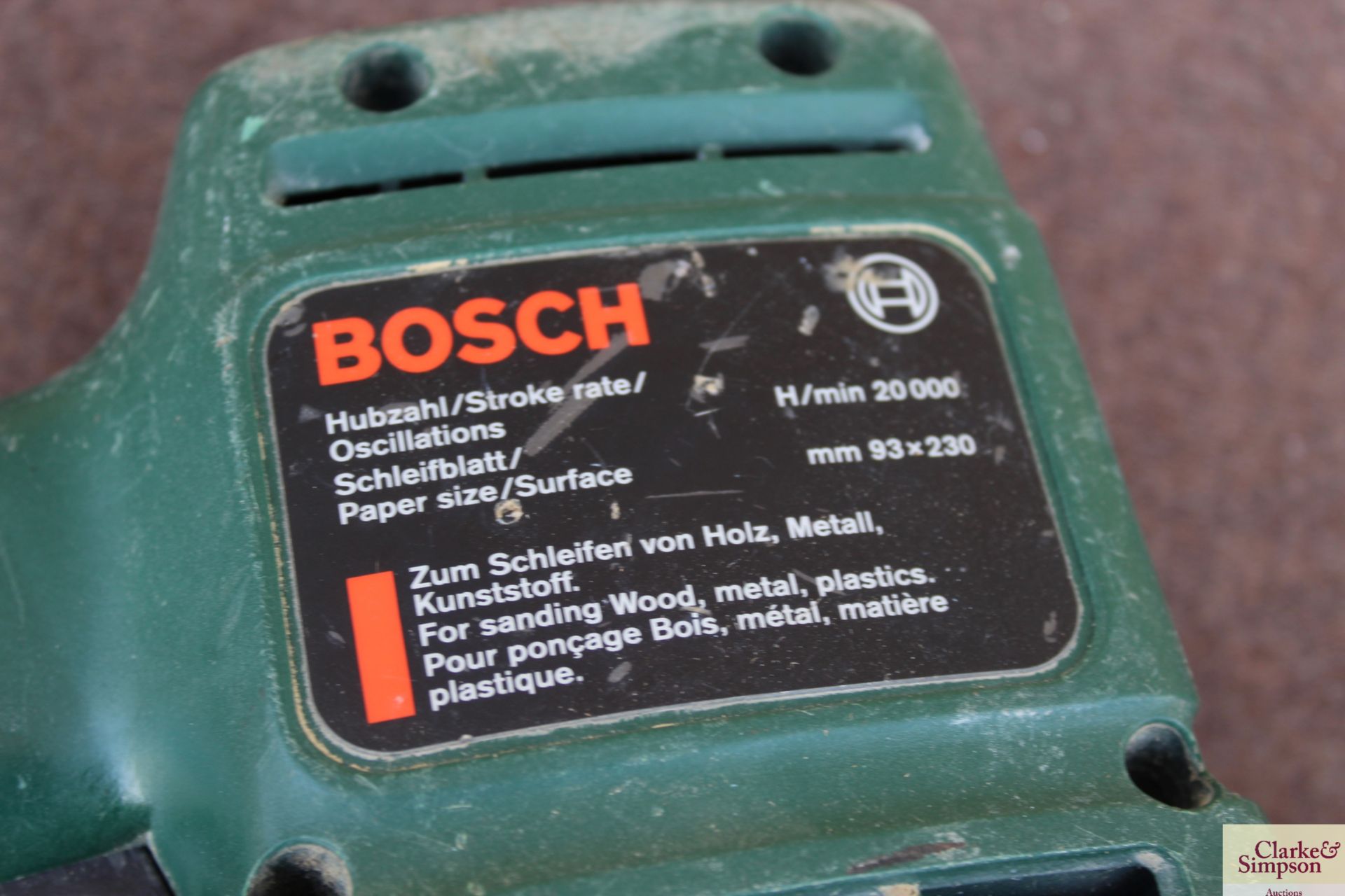 Bosch PSS230 240v orbital sander and Bosch PHO15-82 240v plane. - Image 5 of 9