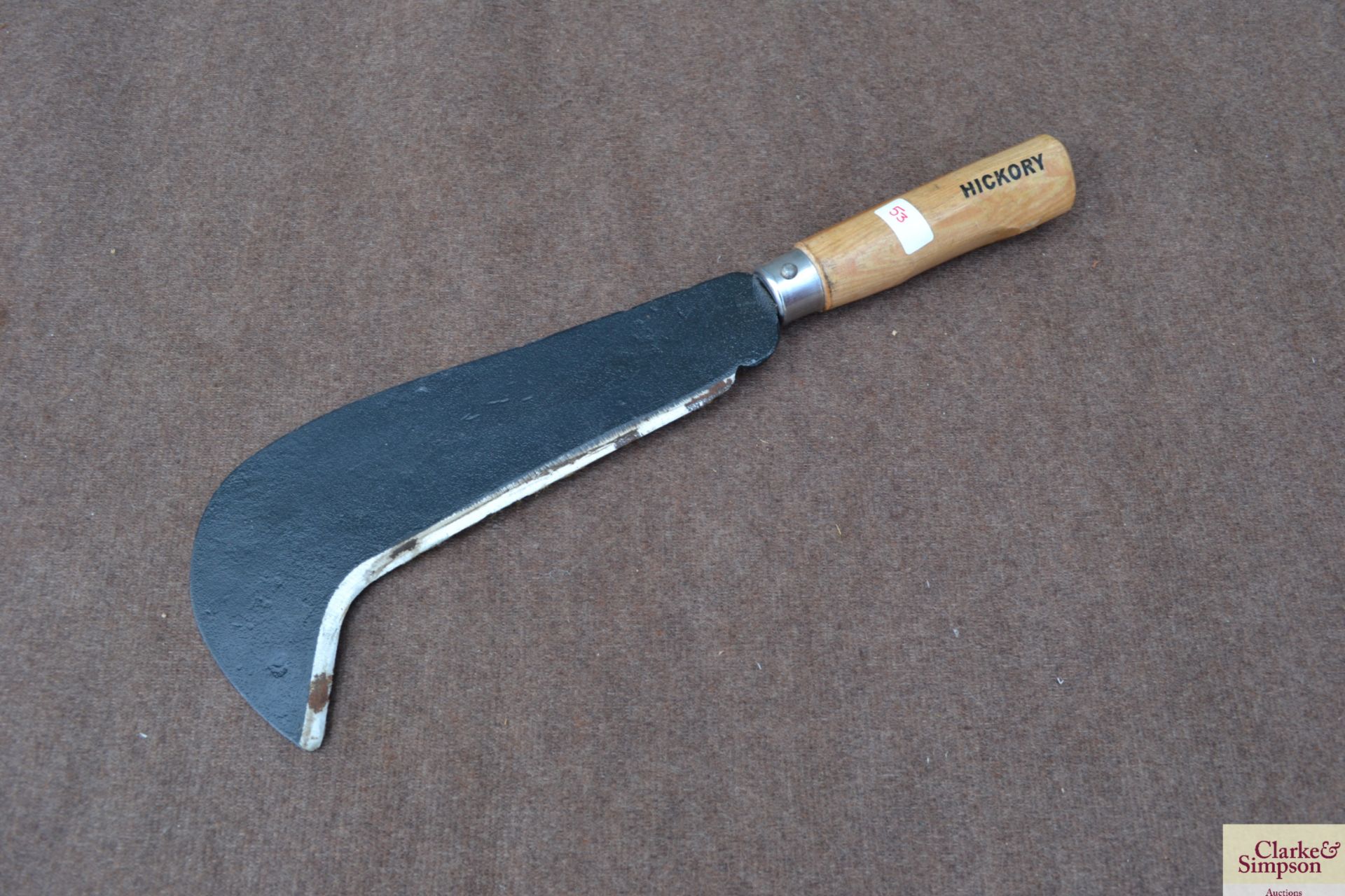 Hickory handled bill hook. V