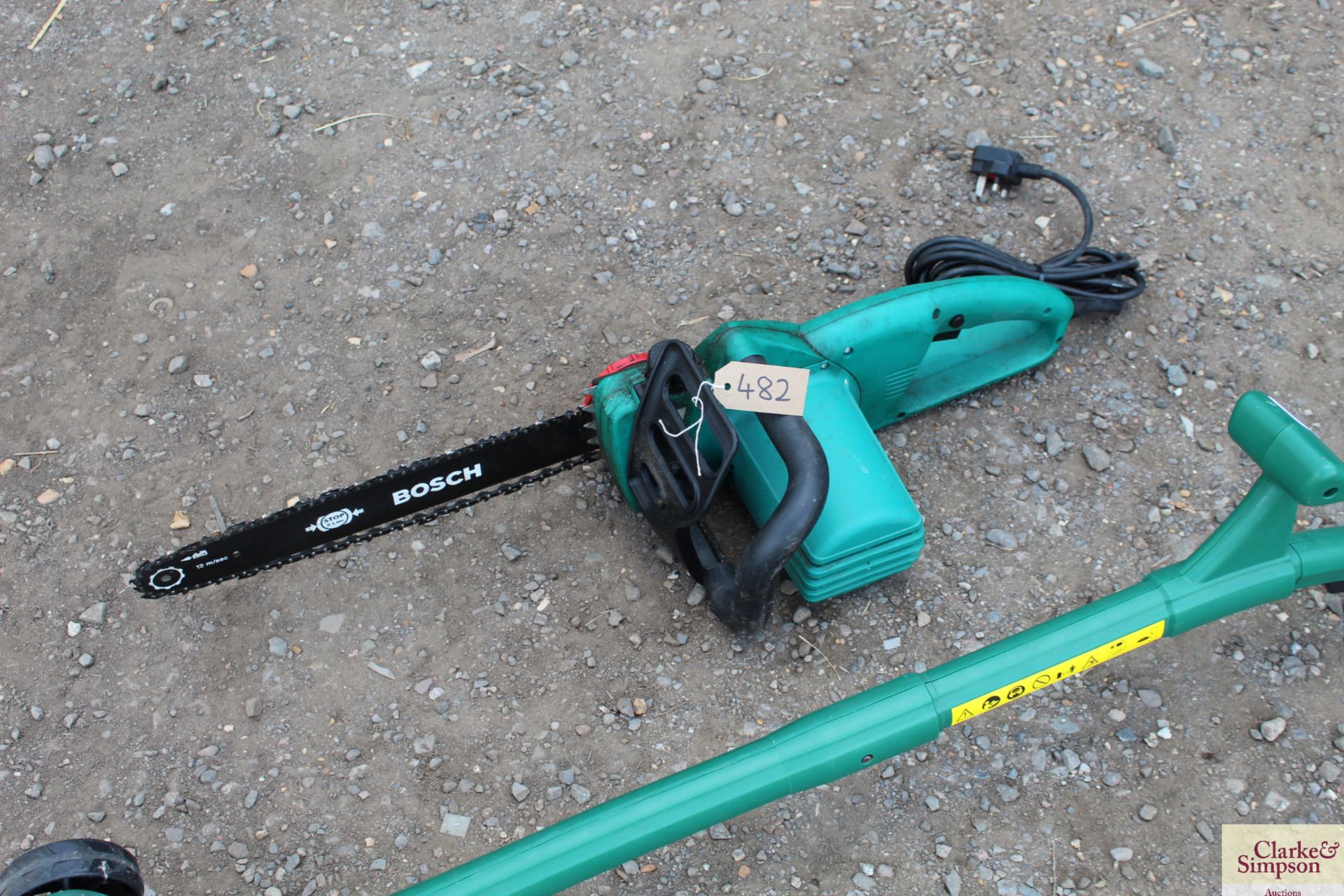 Bosch 40-17S 240v chainsaw and a Coopers 240v power edger. - Image 6 of 9