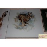 John Ryan, acrylic study of a running hare