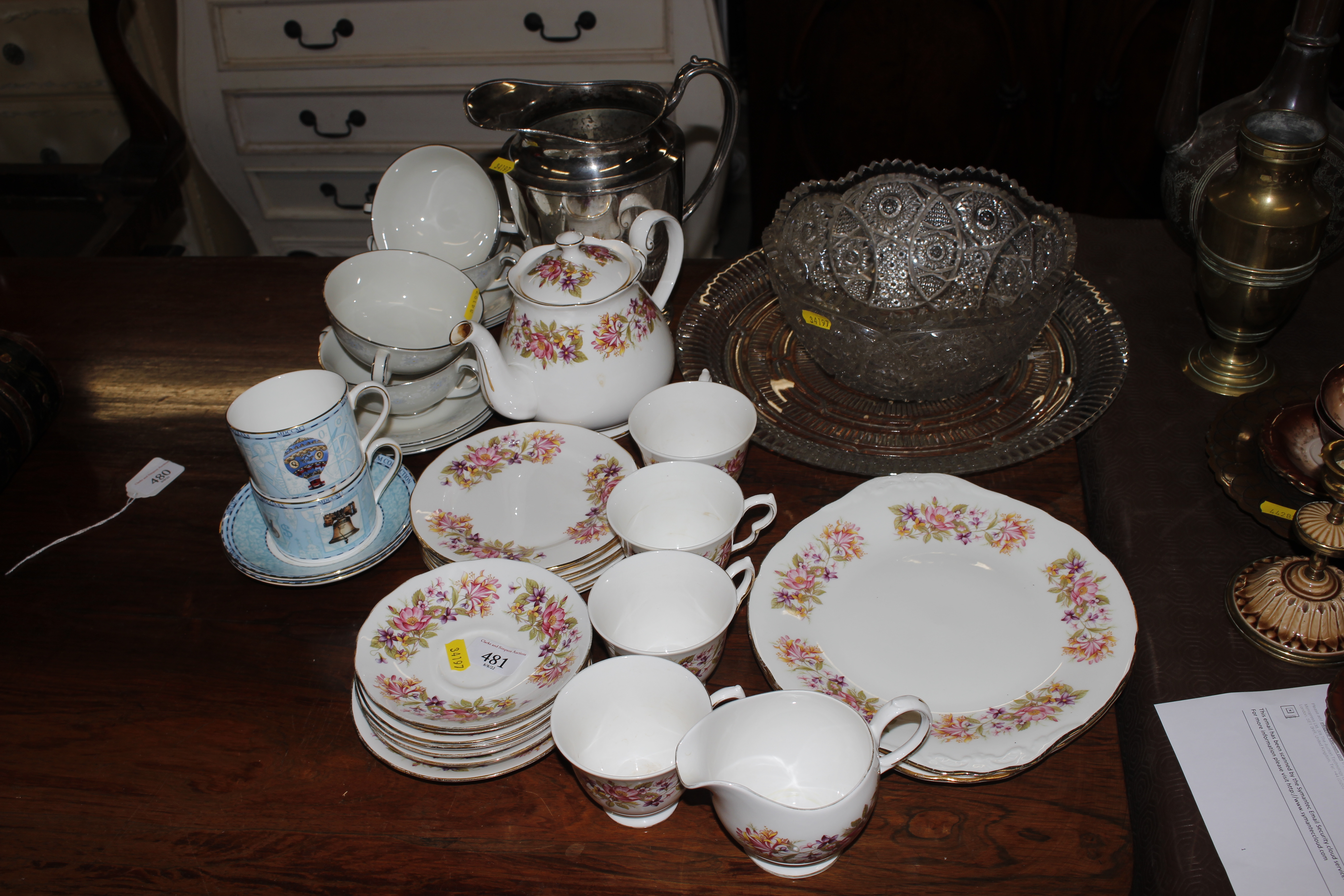 A quantity of floral decorated Colclough teaware;