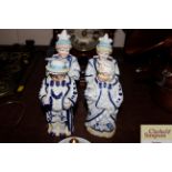 Four Victorian porcelain nodding figures