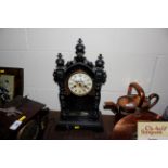 A late 19th Century Junghans mantel clock with vis