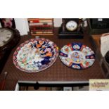 A large Japanese Imari charger; and a Japanese Ima