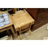 A stripped pine child's desk; and a vintage desk c