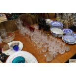 Various table glassware; claret jugs etc.