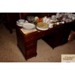 A Victorian mahogany pedestal writing desk