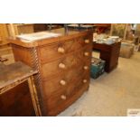 A Victorian mahogany bow fronted chest of two shor