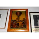 A maple framed Ballooning print