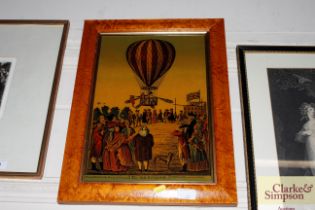 A maple framed Ballooning print