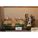 A collection of painted lead model soldiers and a