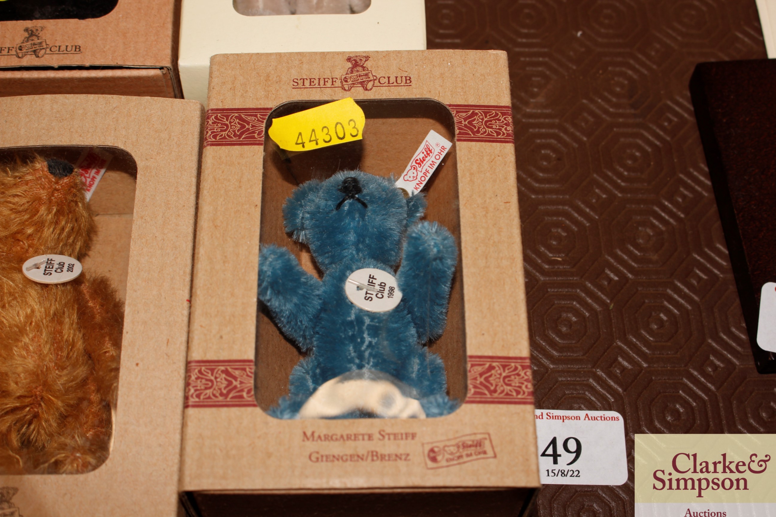 Five boxed Steiff Bear Club bears 1998,1999, 2000, - Image 3 of 6