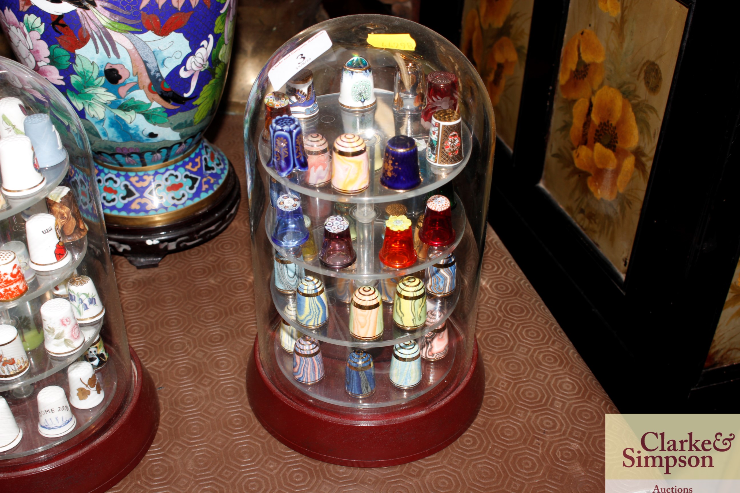 A display of various porcelain glass and other thi