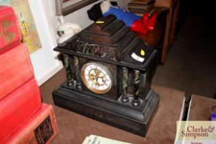 A 19th century marble cased mantel clock