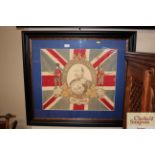 A King Edward VII Royal Commemorative flag, framed