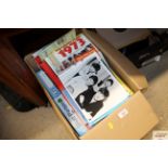 A box of miscellaneous books and albums, photograp