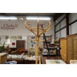 A bentwood hat and coat stand