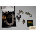 A box of miscellaneous costume jewellery