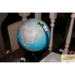 An illuminating world globe