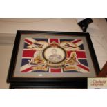 An Edward VIII Royal Commemorative flag, framed an