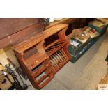 A stripped pine plate rack