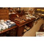 A Victorian mahogany pedestal sideboard