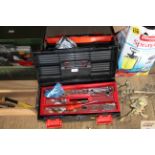 Two plastic tool boxes and contents