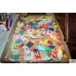 A box of vintage novelty erasers