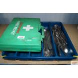 A First Aid kit and a quantity of stainless steel