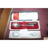 Three boxed Silver Jubilee sugar spoons together w