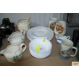 A quantity of floral decorated dinnerware, a Japanese Otagiri Eagle mug; Swinnerton three