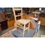 An elm seated child's bard back chair
