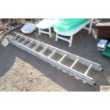 A small aluminium extending ladder