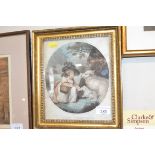 A gilt framed coloured print "Infant Tenderess"