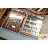 Two thimble display cases