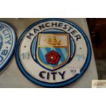A reproduction Manchester City plaque