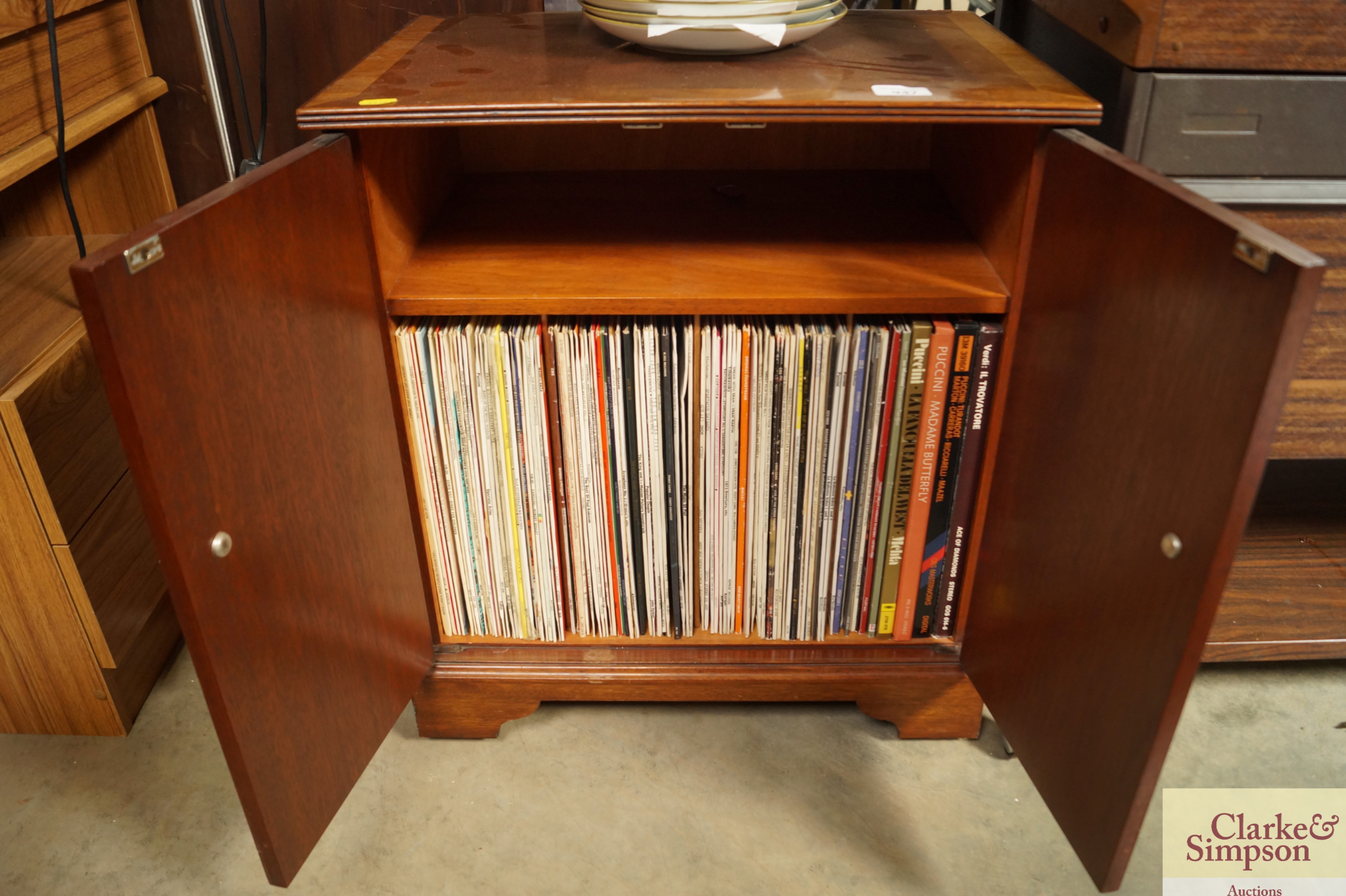 A record cabinet together with contents of records