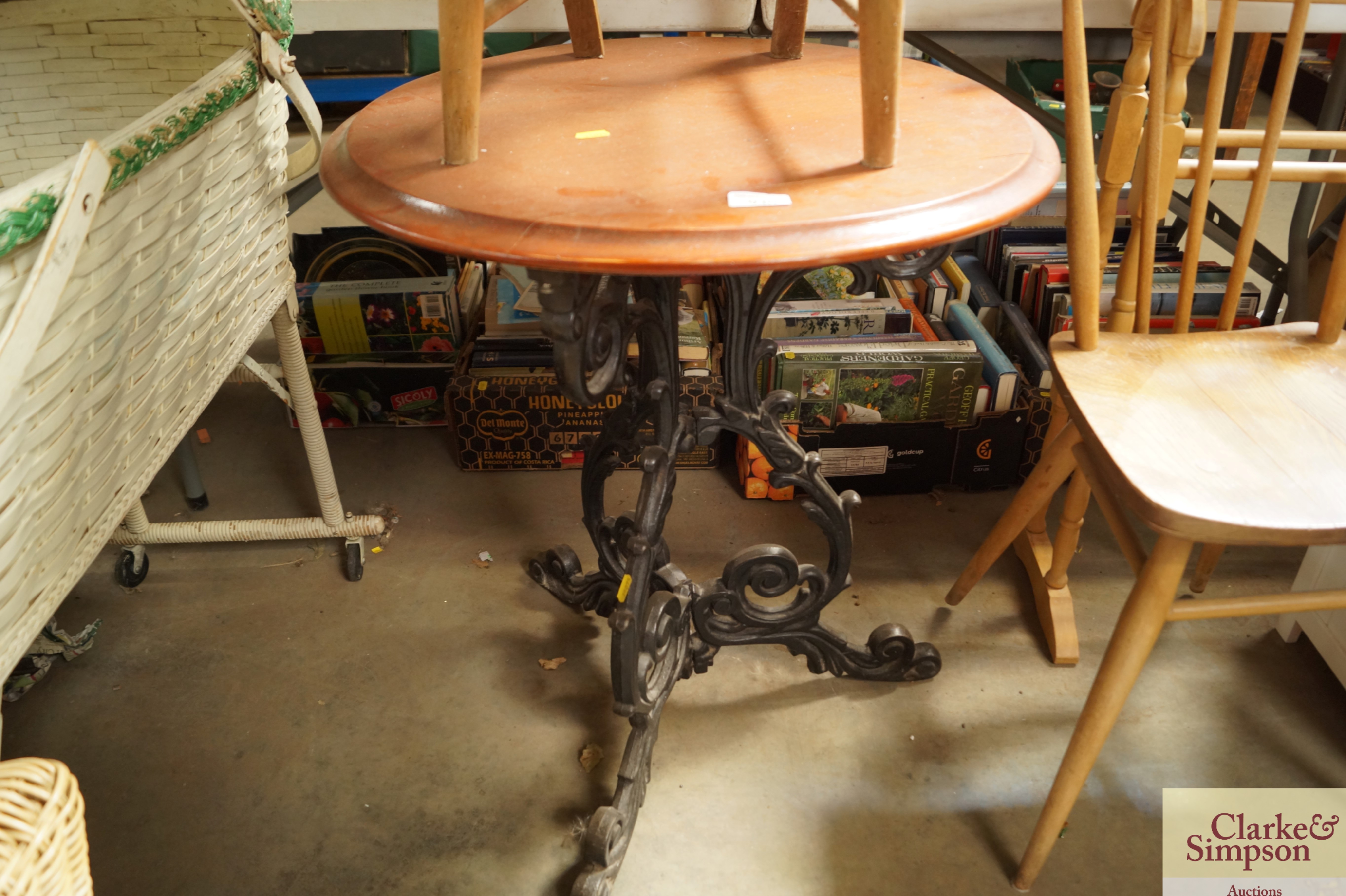 A cast iron pub table top (AF)
