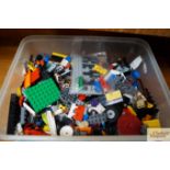 A box containing various Lego