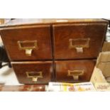 An oak table top chest fitted four drawers