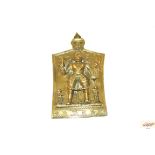 An Indian brass plaque