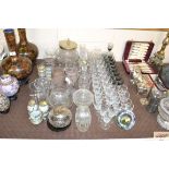 A quantity of various mixed table glassware